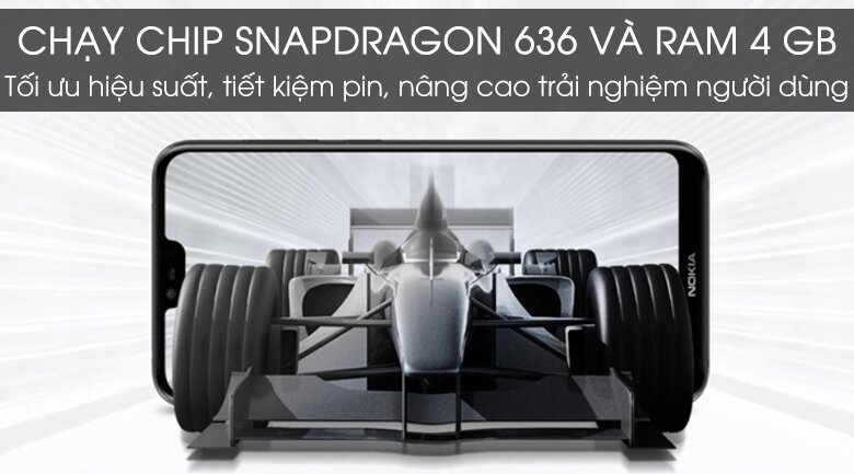 Nokia 6.1 Plus sử dụng chip Snapdragon 636 và RAM 4GB